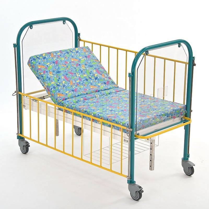 Кровать 2-х секционная детская с регулировкой высоты и наклона ложа КМФД-7310 Бирюза прозр. Кровать 2-х секционная детская с регулировкой высоты и наклона ложа