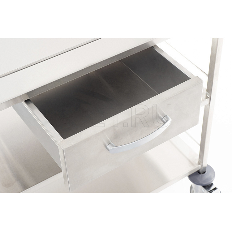 М-СС-80 Столик манипуляционный из нержавеющей стали с тремя полками и ящиком от производителя