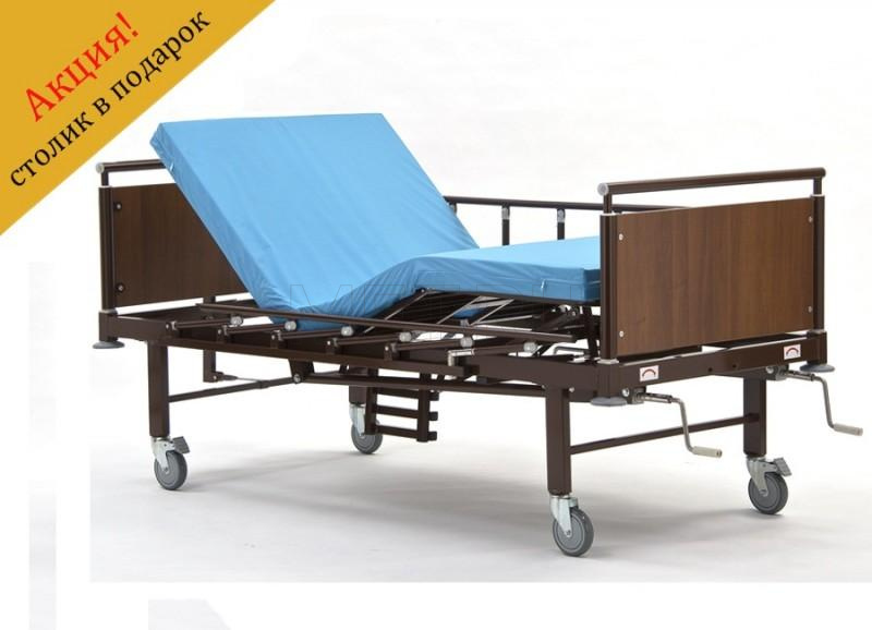 КМФ 943 WOOD WC Кровать медицинская функциональная с туалетом и столиком (пр-во Россия) MET