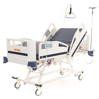 Кровать реанимационная с панелью управления для медсестры, пультом пациента и пультом в боковом ограждении