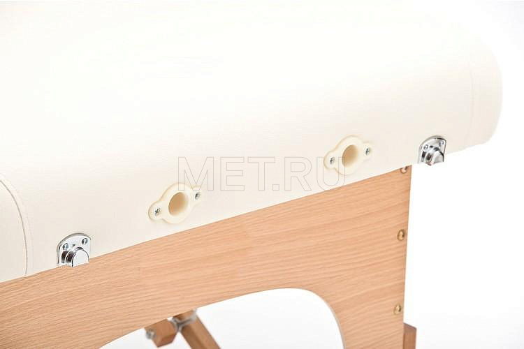 Med-Mos JF-AY01 Массажный стол складной  двухсекционный на деревянном каркасе, бежевый МЕТ