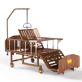 Медицинская кровать для лежачих больных с  USB, электрорегулировками, переворотом и туалетом (без матраса)