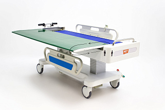 Тележка для перевозки больных c перекладывателем с моторизированным колесом