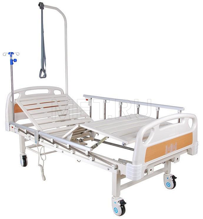 DB-7 ( ММ-77Н) Кровать электрическая функциональная четырёхсекционная со штангой и бок. ограждениями от производителя