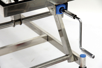 Тележка-каталка для перевозки больных с регулировкой высоты  из нерж.стали, колеса D=150mm