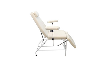 Кресло донорское каркас белый, к/з Dollaro Crearn (кремовый)