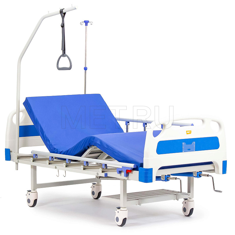 MET DM-370 Медицинская кровать механическая четырехсекционная с вставками из ABS-пластика