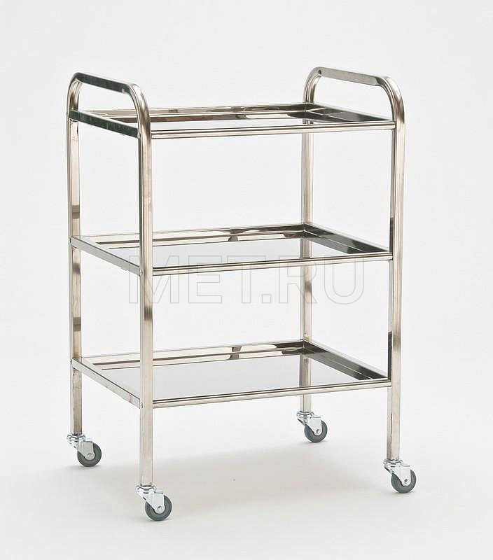 СИ-03-01Н  н/н/н Столик инструментальный трехполочный, каркас и полки  из нерж.стали