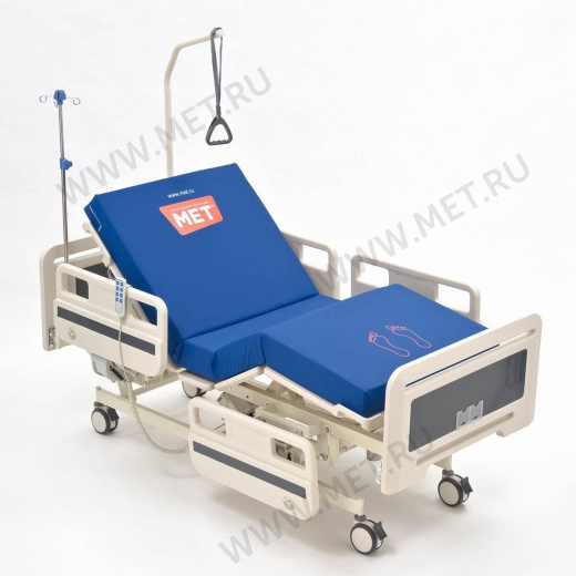 ЛЕГО Е3 Функциональная медицинская кровать с электрическими регулировками металлического ложа и пластиковыми боковыми ограждениями от производителя