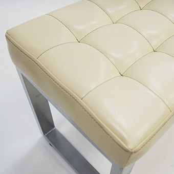 Банкетка 1000 мм (серебристый металлик / обивка бежевая)