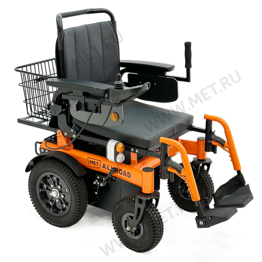 MET ALLROAD Кресло-коляска с электроприводом, в комплекте с корзиной и светодиодными фарами от производителя