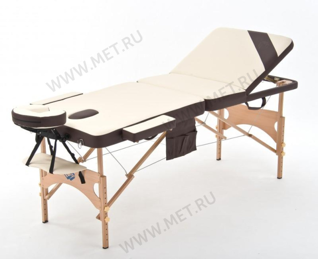 JF-AY01 3-х секционный массажный стол складной из дерева Крем/Коричневый от производителя