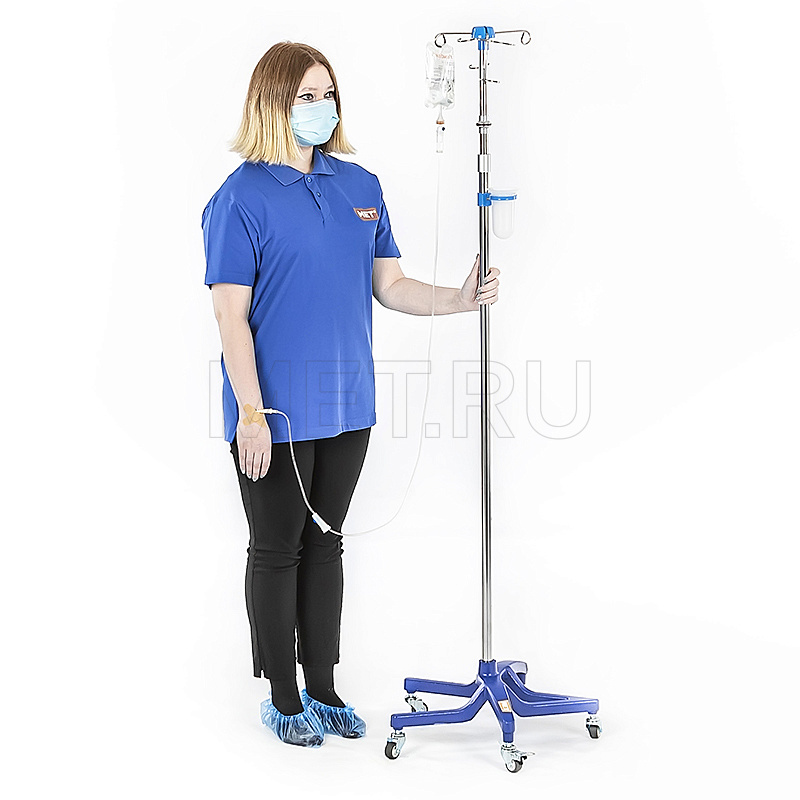 МЕТ F50 ШТАБЕЛИРУЕМАЯ инфузионная стойка-штатив комбинированная два крючка+два держателя флакона от производителя