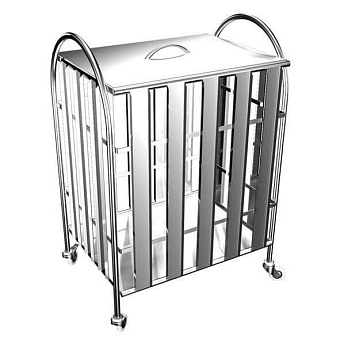 Стол-тележка  из нержавеющей стали для хозяйственных нужд