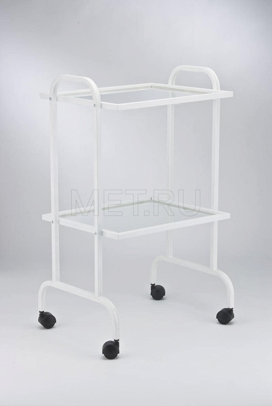 СИ.02.00 с/с Столик инструментальный двухполочный, полки-закаленное стекло MET