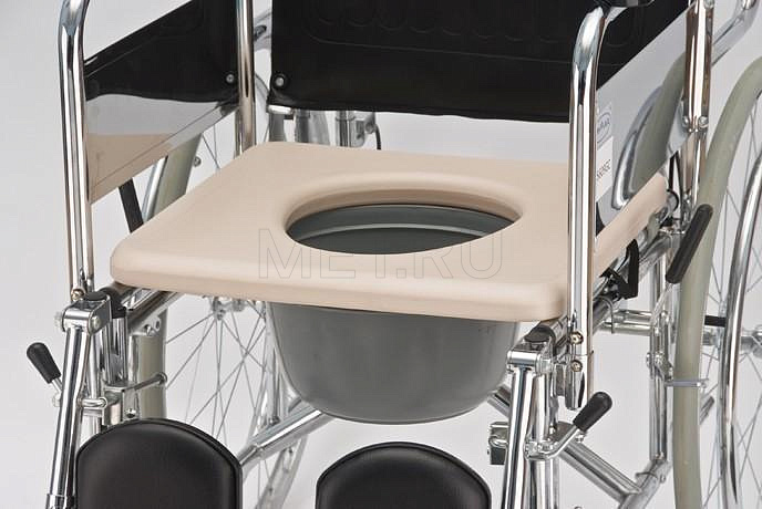 LK 6009-46 Кресло-коляска с высокой спинкой, подголовником и сан.оснащением