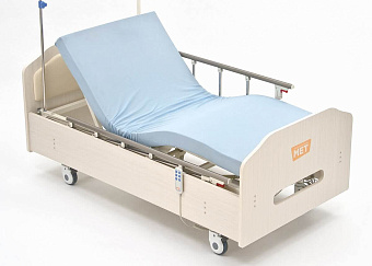 Кровать функциональная медицинская с низким ЛДСП-основанием цвета Выбеленный дуб