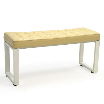 Банкетка 1000 мм (каркас белый / обивка бежевая)