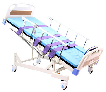 Кровать медицинская функциональная с вертикализатором, системой переворачивания и туалетным устройством