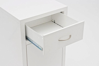 Металлическая прикроватная тумба с ящиком, дверь с бутылкодержателем