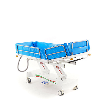 Тележка-каталка для мытья пациентов с электроприводом регулировки высоты, с аккумулятором