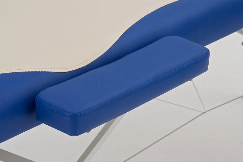 Med-Mos JFAL01 Стол массажный переносной трёхсекционный алюминиевый, бежево-синий