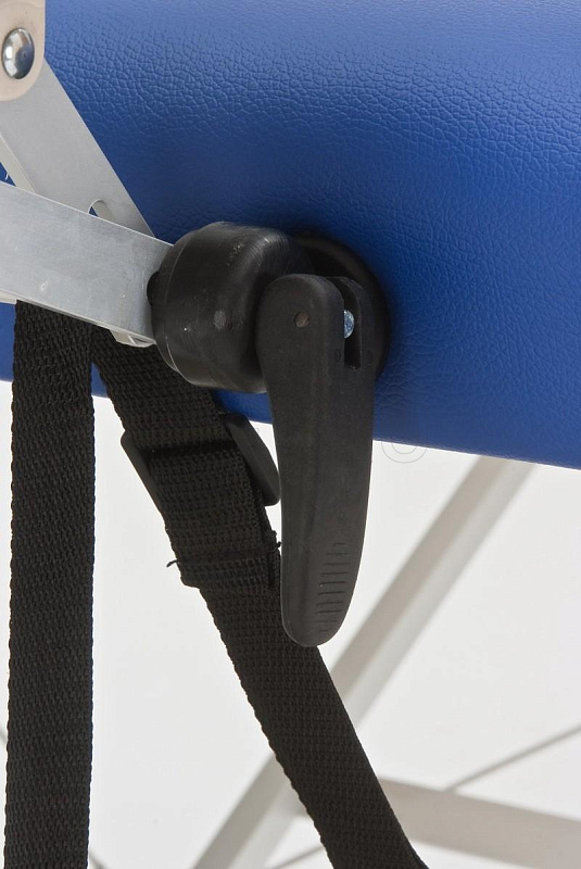 Med-Mos JFAL01А Стол массажный переносной трехсекционный алюминиевый, сине-кремовый МЕТ