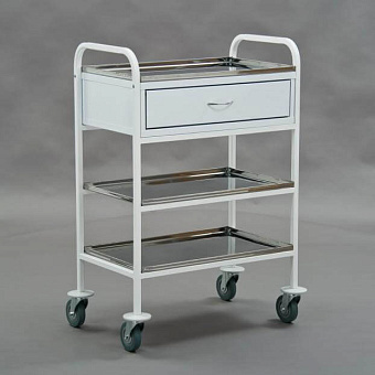 Манипуляционный стол с выдвижным ящиком и 3 полками из нержавейки