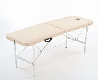 Массажный стол-чемодан бежевый с регулировкой высоты