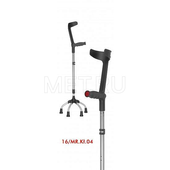 MIKIRAD 16/MR.KL.04 Четырехопорный костыль с цельной опорой под локоть MET