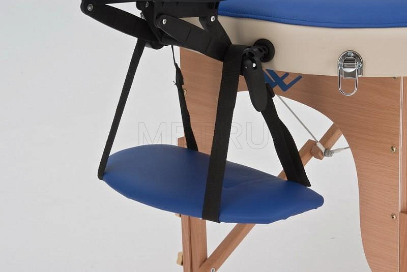 Wendermann Wood Oval-01 Стол массажный переносной на деревянном каркасе, синий-кремовый