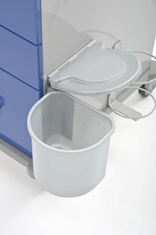 ТММ-0203 Широкий стол анестезиолога - тумба с выдвижными ящиками и дверцей