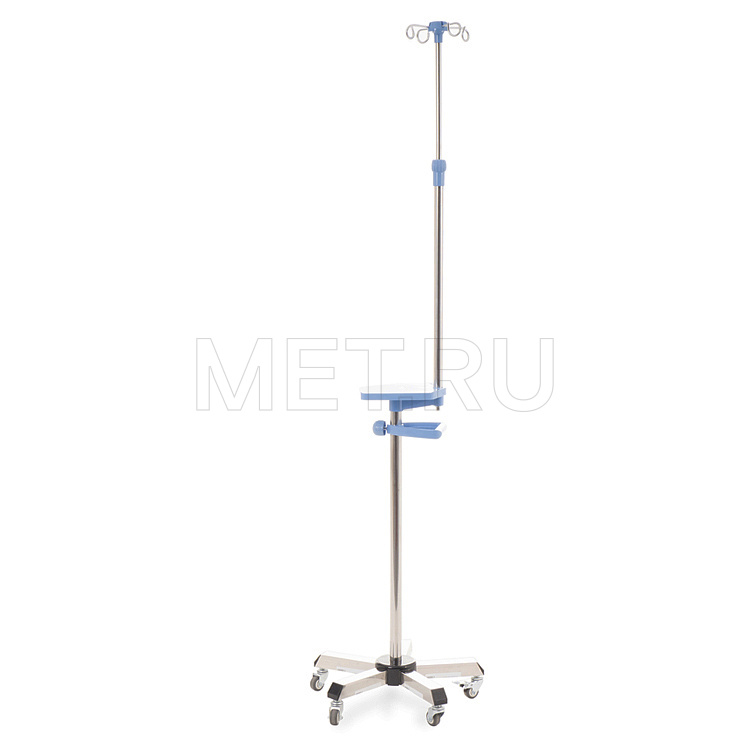 МЕТ F01 Инфузионная стойка-штатив  с ручкой и  столиком для аппаратуры