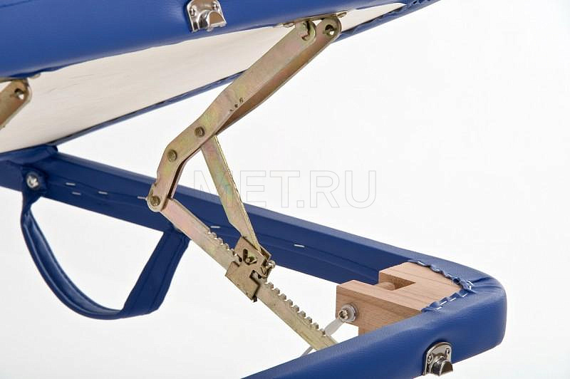 JF-AY 01 Стол массажный складной деревянный, трёхсекционный, кремово-синий MET