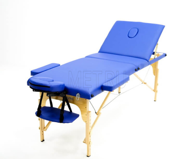 MET MET Comfort ECONOM 03 Массажный стол, деревянный, 3-х секционный, синий