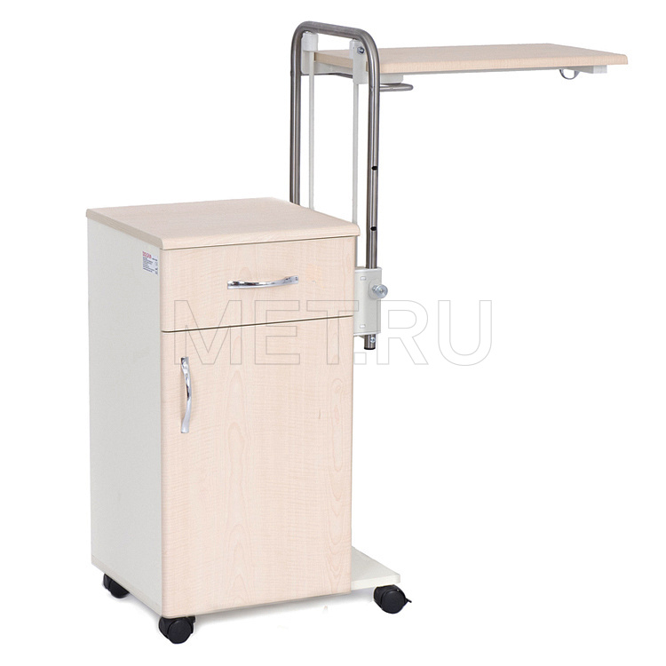 KL1-А Тумба прикроватная с фасадами, топом и откидной столешницей из ламината, фасад светлое дерево