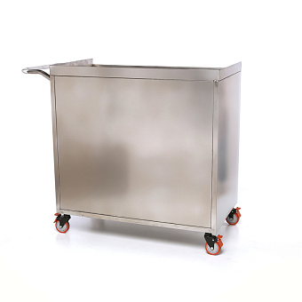 Столик анестезиолога из нержавеющей стали 6 ящиков,  столешница закаленное стекло