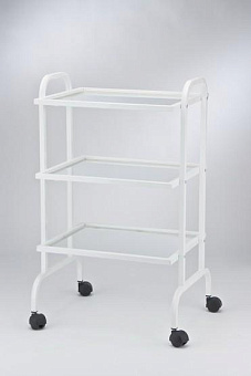 Столик инструментальный трехполочный, полки-закаленное стекло