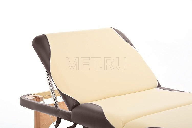 Wendermann WOOD-02 Массажный стол переносной трёхсекционный на деревянном каркасе, бежевый с коричневой волной МЕТ