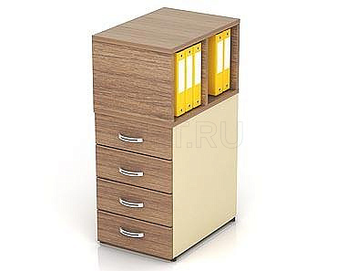 МЕТ Modern К38.18 Тумба  с 4 выдвижными ящиками и 4 открытыми отделениями для файловых папок под топом от производителя