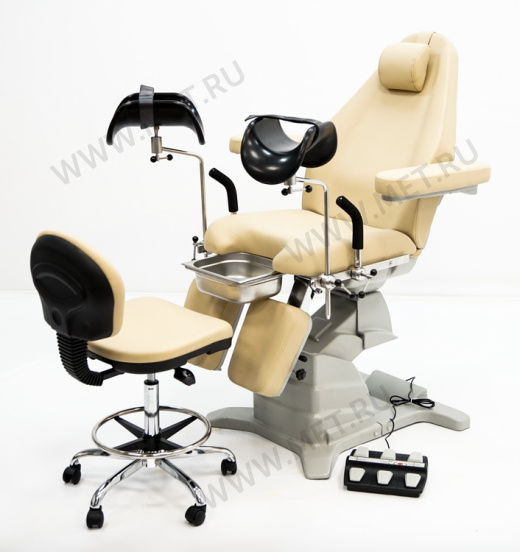 MET GK 02 Гинекологическое электроприводное кресло в комплекте со стулом врача, бежевое от производителя