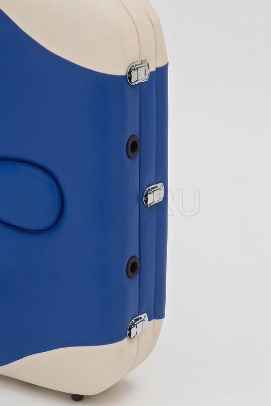 Med-Mos JFAL01А Стол массажный переносной трехсекционный алюминиевый, сине-кремовый МЕТ