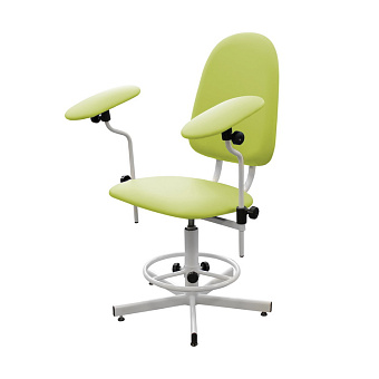 Кресло для взятия крови (для донора) каркас белый, к/з Dollaro Apple (светло-зеленый)