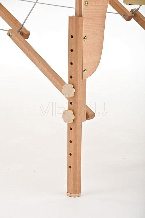 Регулируемая по высоте деревянная ножная опора Med-Mos JF-AY 01 Массажный стол складной двухсекционный на деревянном каркасе, кремовый от производителя