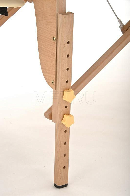 JF-AY01 Стол массажный переносной на деревянном каркасе, кремовый/коричневый МЕТ