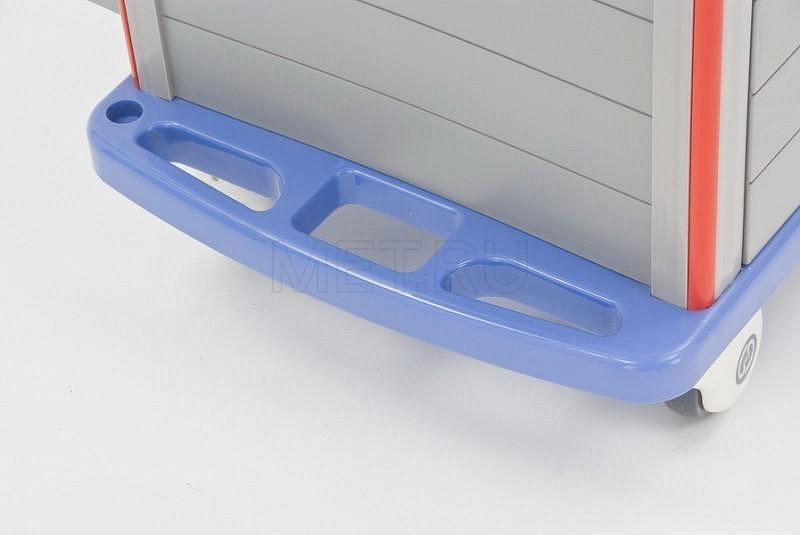 G-70 металлопластиковый Столик реаниматолога и деж.медсестры, с  бункером для лекарств МЕТ