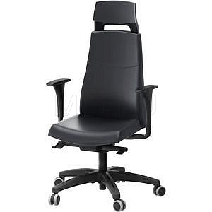 «ВОЛЬМАР» Кресло  с подголовником и подлокотниками, черное