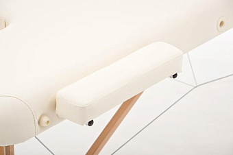 Массажный стол складной  двухсекционный на деревянном каркасе, бежевый