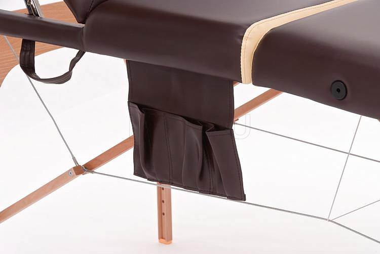 JF-AY01 Массажный складной трёхсекционный стол с рамой из бука, коричнево-бежевый