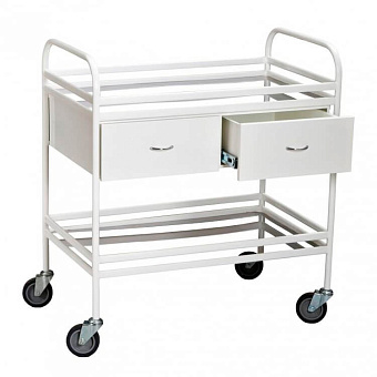 Столик манипуляционный из металлического профиля, полки Нерж.